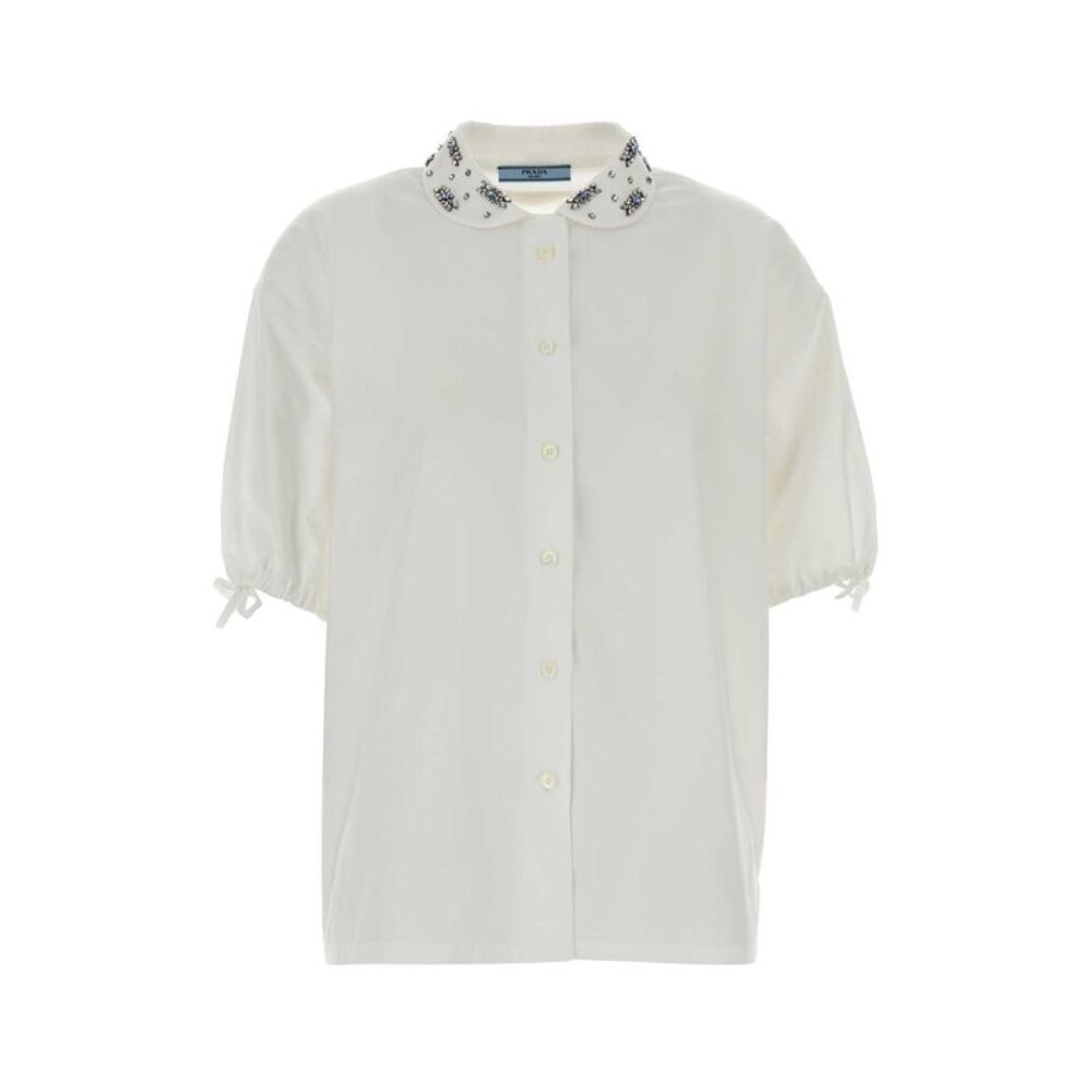Prada Women White Poplin Shirt